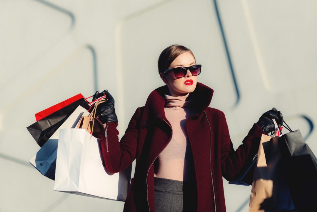 woman, shopping bags, fashion